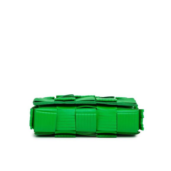 Pre Loved Bottega Veneta Intrecciato Cassette Shoulder Bag Women Green Crossbody - Picture 4 of 8